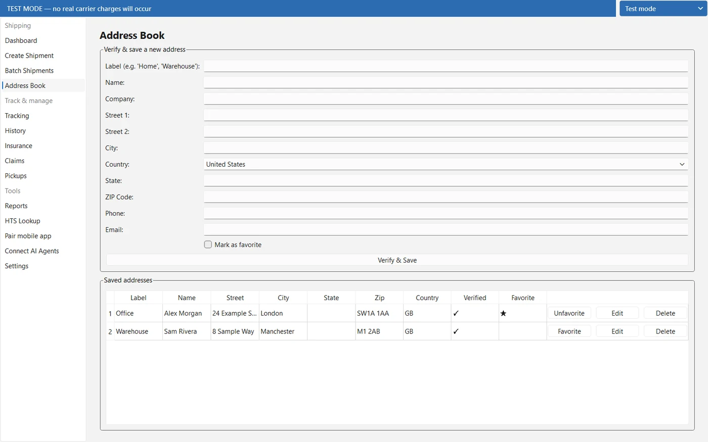 The address book